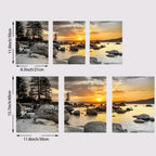 Frameless Canvas Paintings Sunset Sea Beach Art