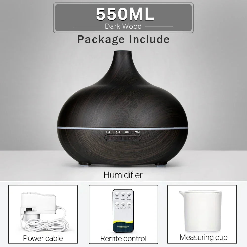 Wood Grain Aromatherapy Essential Oil Diffuser