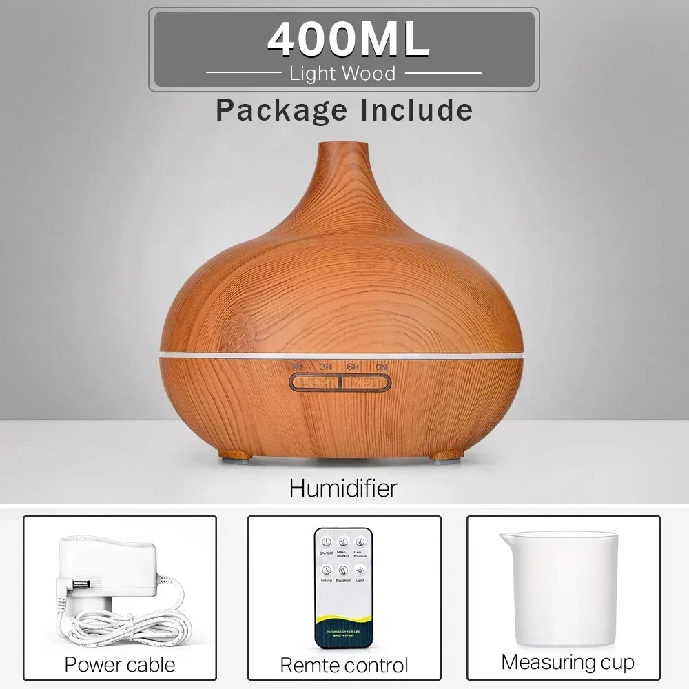 Wood Grain Aromatherapy Essential Oil Diffuser