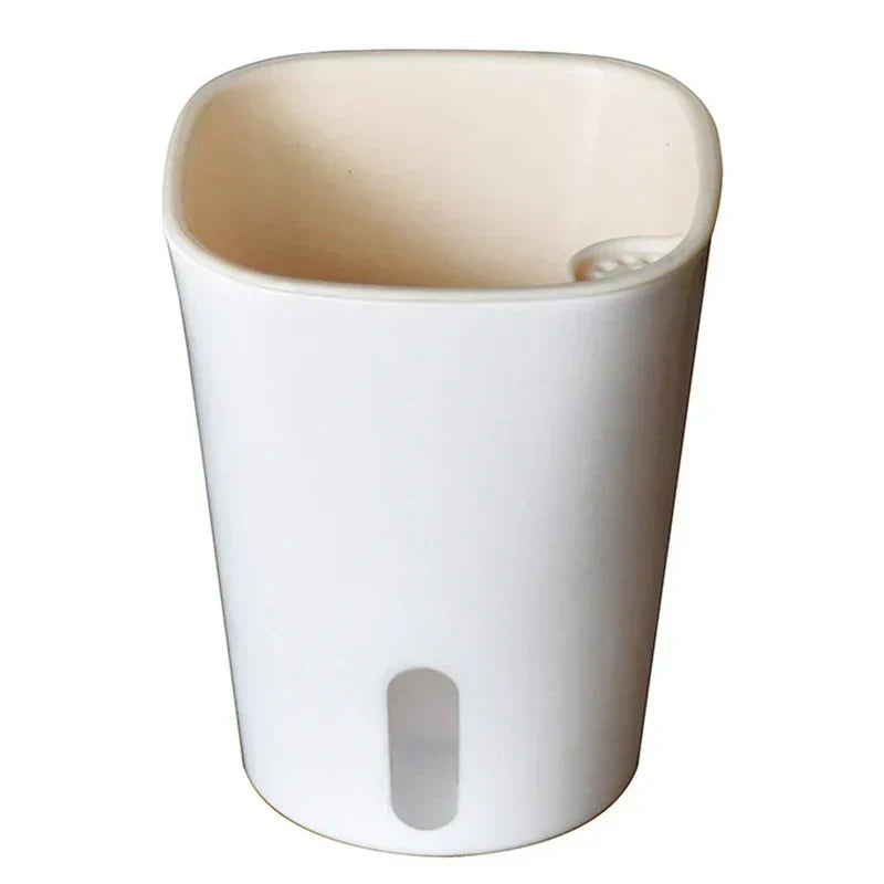 Self Watering Plastic Flower Pot in White