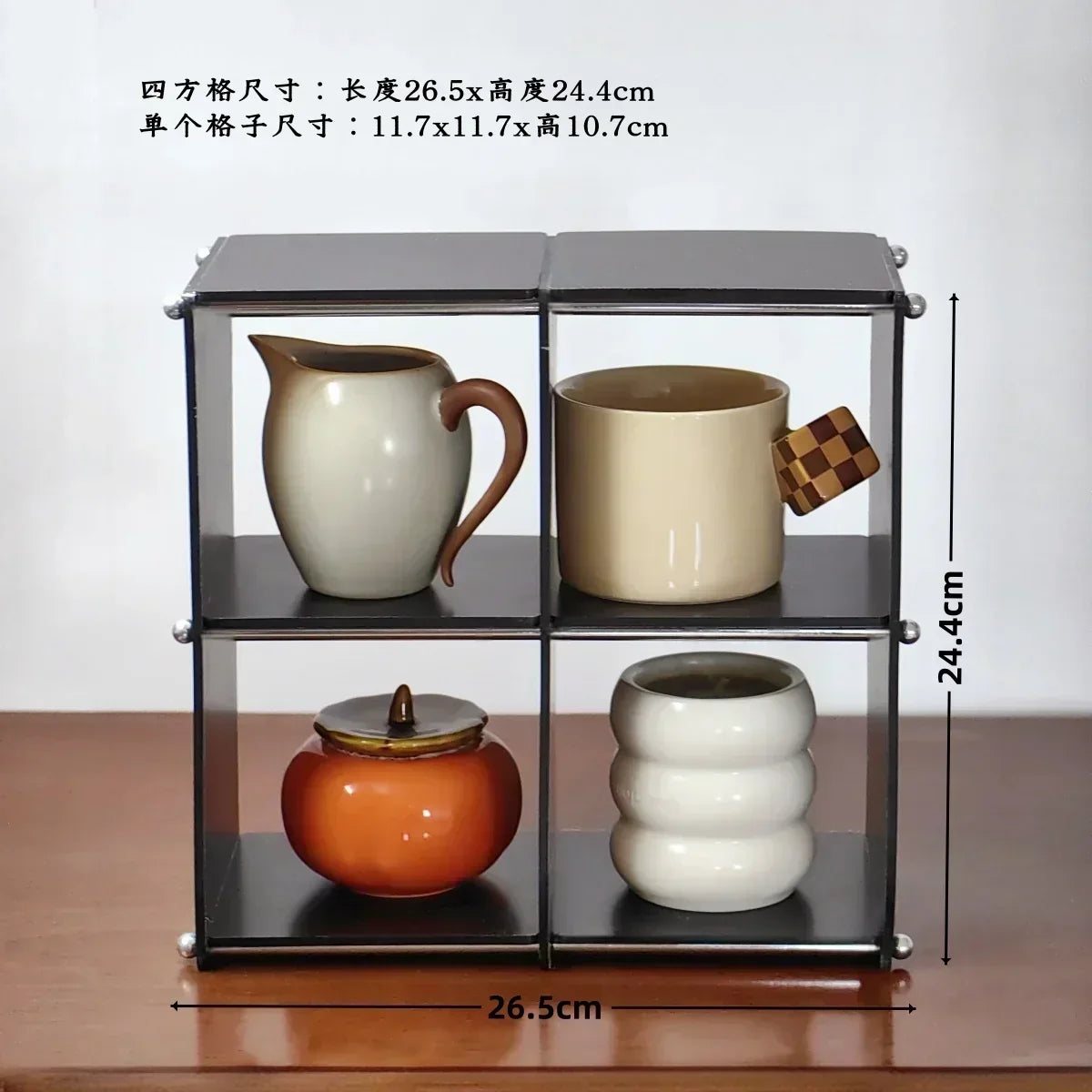 Acrylic Tea Set Storage Rack for Kitchen Countertops
