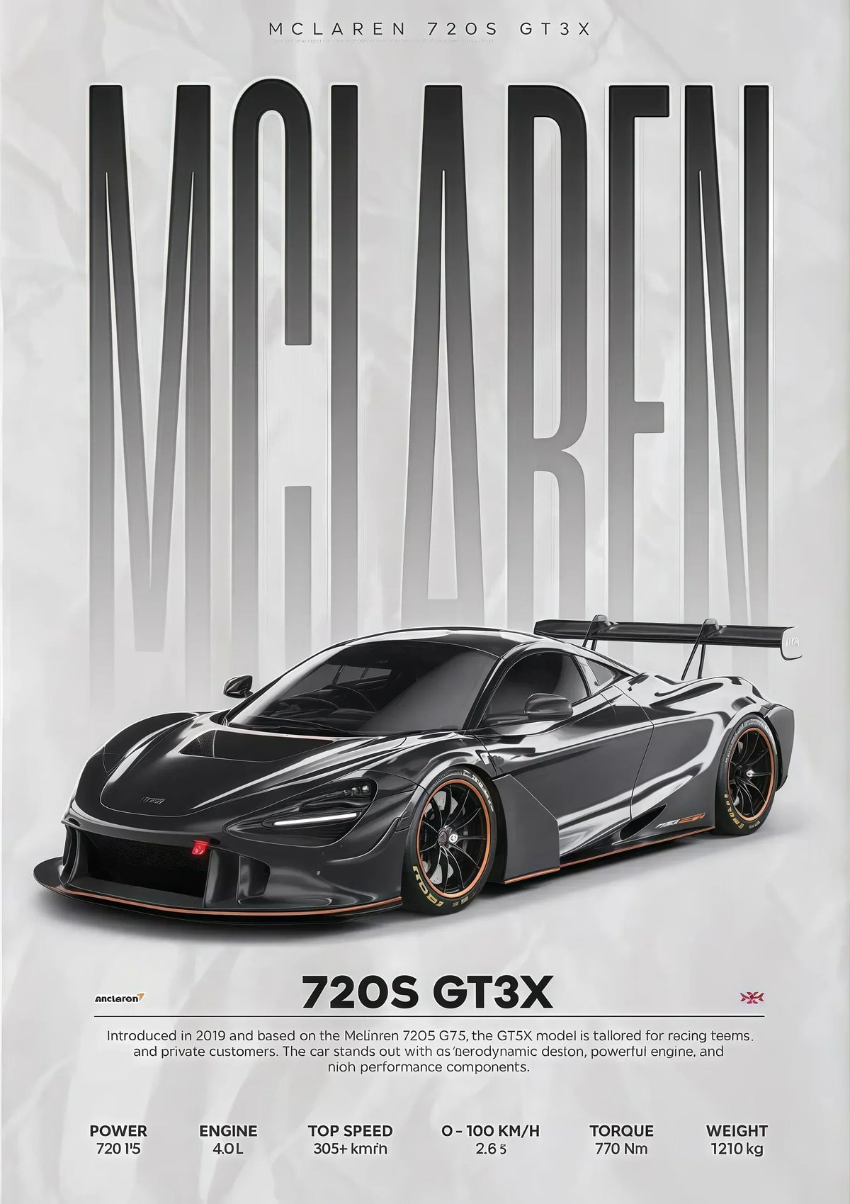 W16 750S Canvas Painting Sports Car Wall Art
