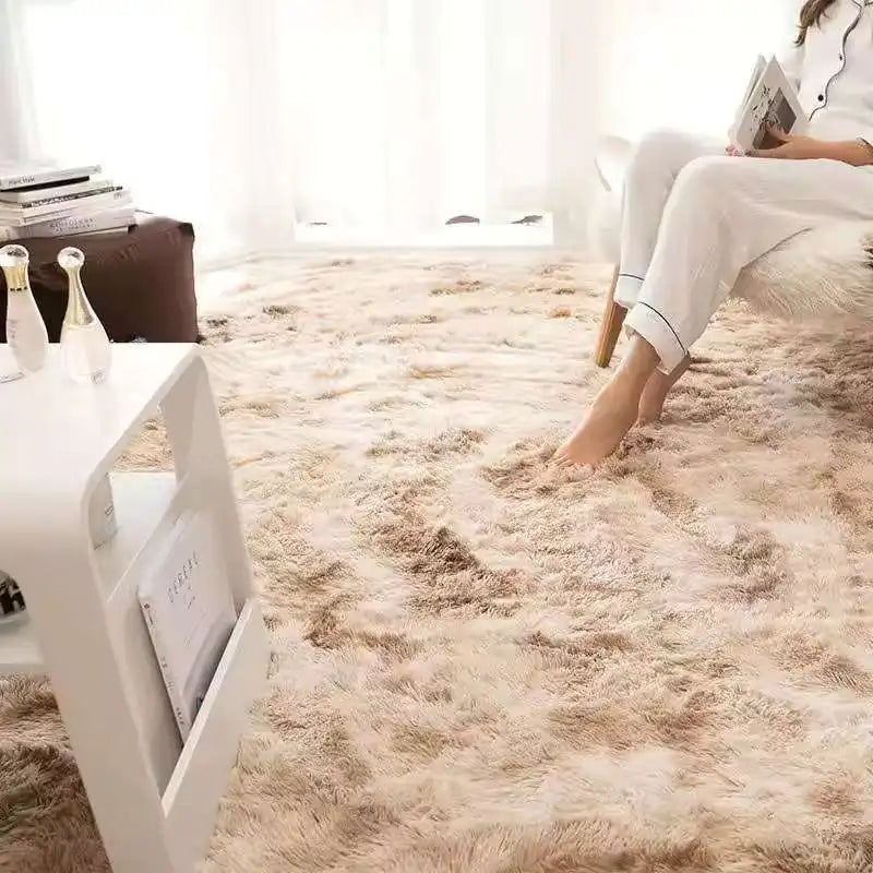 VIKAMA Plush Tie-Dye Carpet for Girls Bedroom