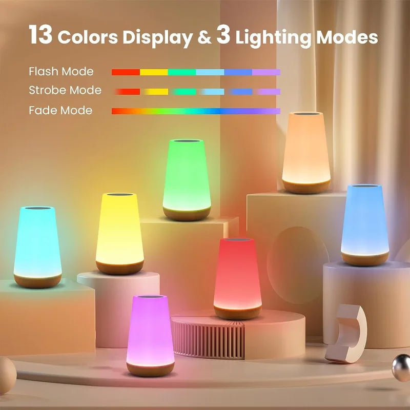 Dimmable Touch Night Light with 13 Colors and 5 Brightness