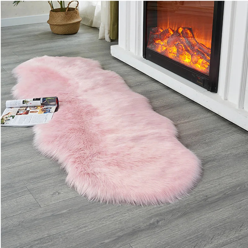 FORSWAN Soft White Faux Fur Area Rug for Kids and Adults