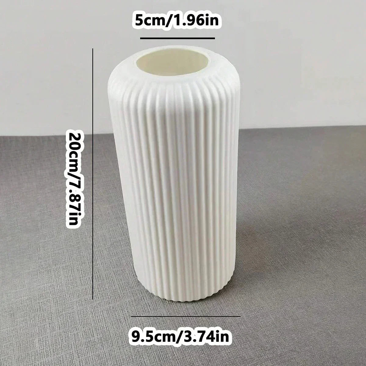 Striped Plastic Bud Vase for Flowers Decorative Display