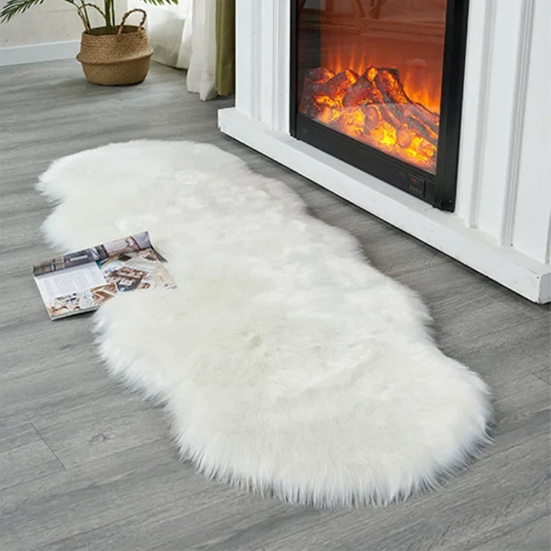 FORSWAN Soft White Faux Fur Area Rug for Kids and Adults