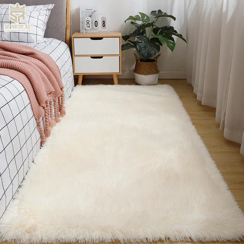 Solid Color Polyester Bedside Blanket for Girls