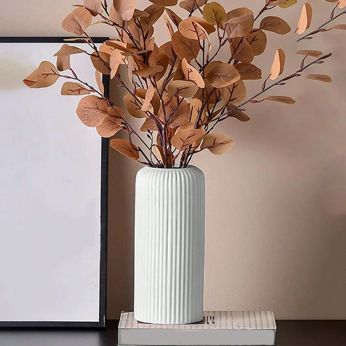 Striped Plastic Bud Vase for Flowers Decorative Display