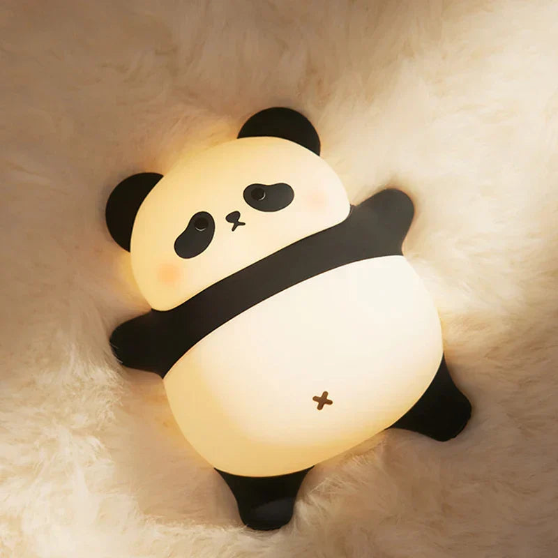 Panda LED Night Light Cute Silicone USB Rechargeable Lamp