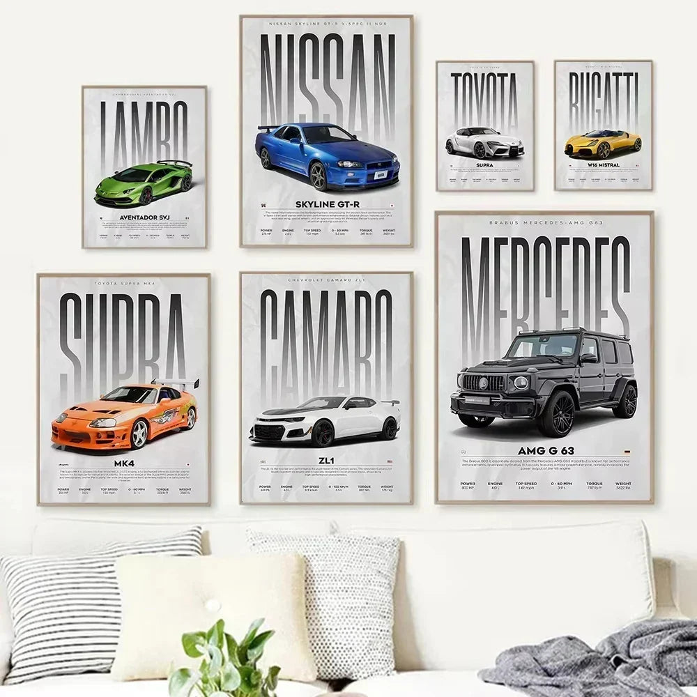 W16 750S Canvas Painting Sports Car Wall Art