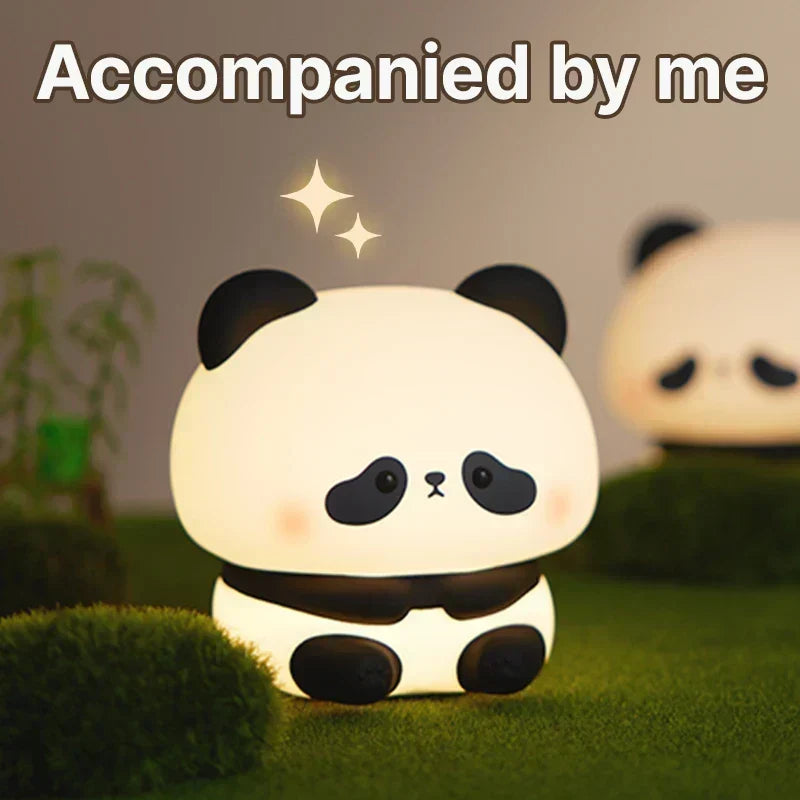 Panda LED Night Light Cute Silicone USB Rechargeable Lamp