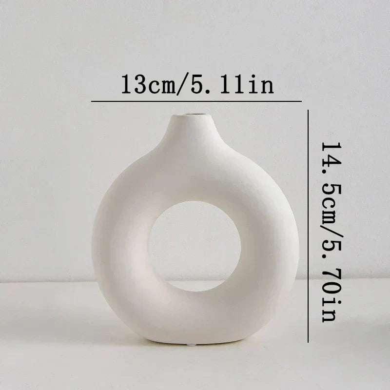 Nordic White Plastic Flower Vase for Home Decor