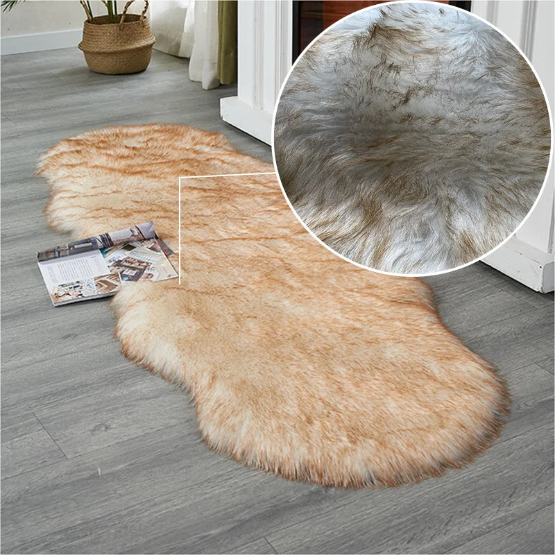 FORSWAN Soft White Faux Fur Area Rug for Kids and Adults