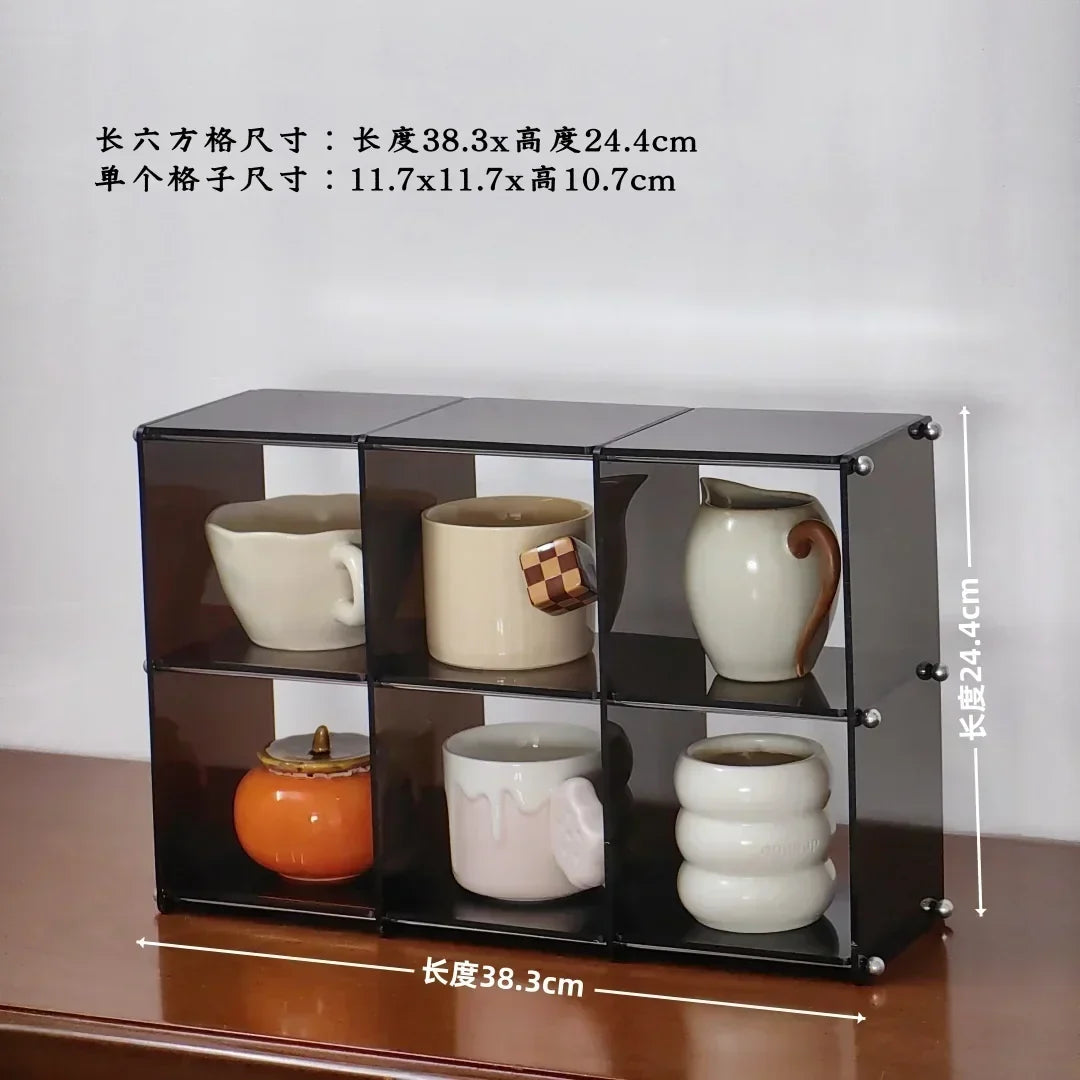 Acrylic Tea Set Storage Rack for Kitchen Countertops
