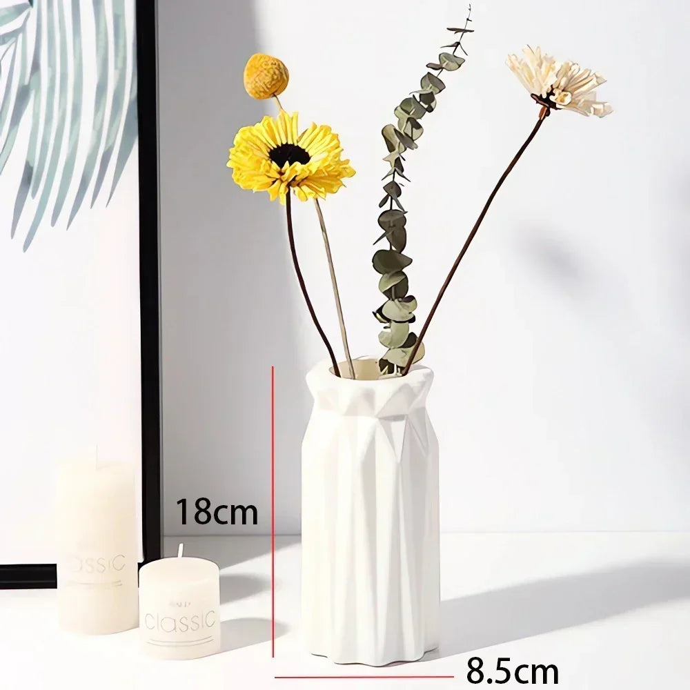 Striped Plastic Bud Vase for Flowers Decorative Display