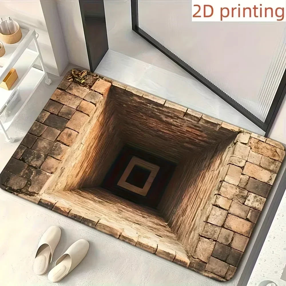 2D Optical Illusion Non-slip Doormat for Easy Cleaning