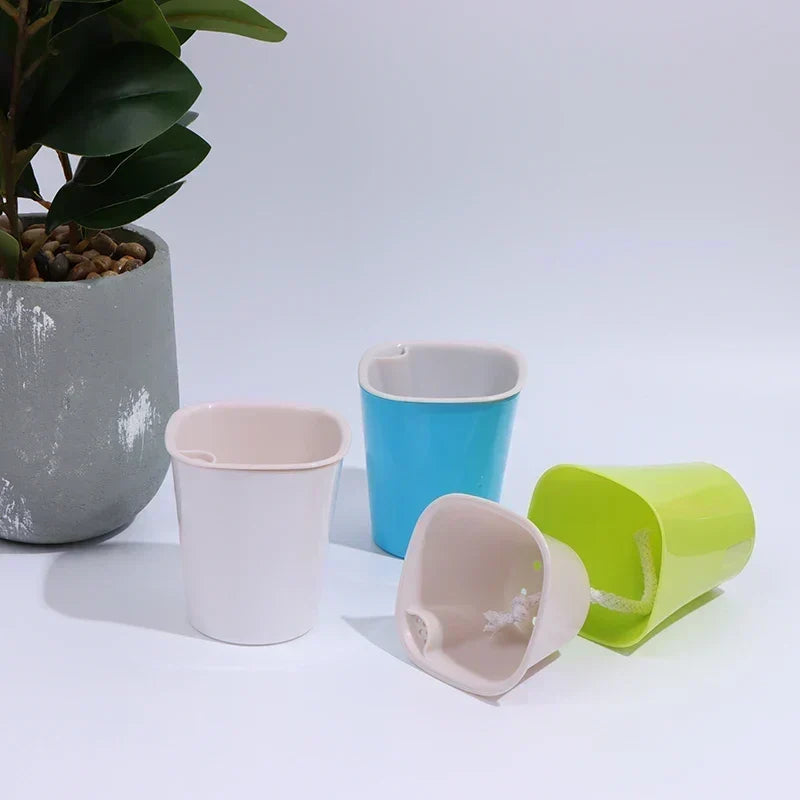 Self Watering Plastic Flower Pot in White