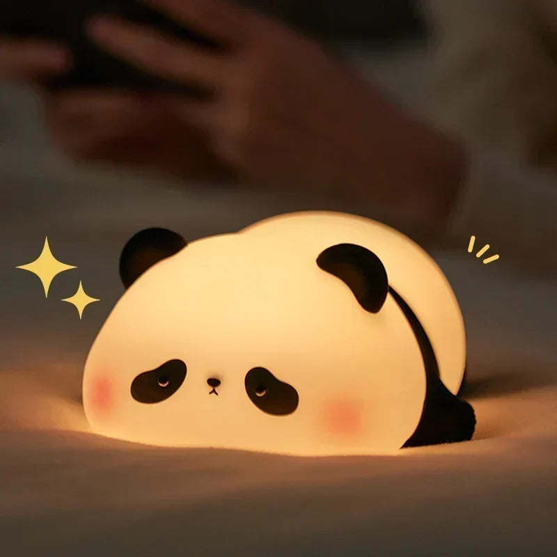 Panda LED Night Light Cute Silicone USB Rechargeable Lamp