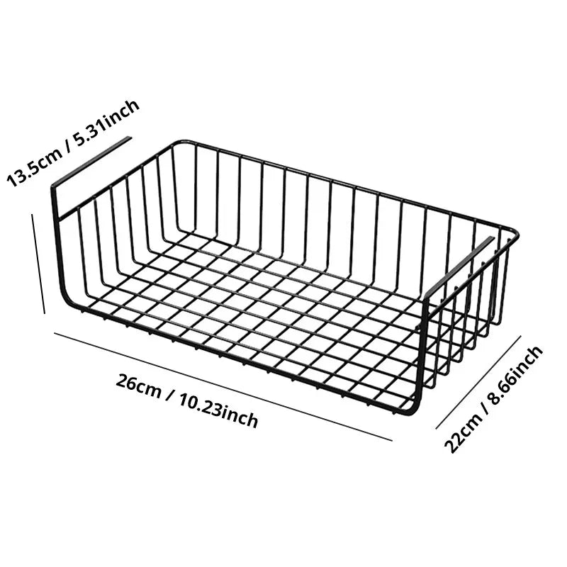 Large Capacity Iron Hanging Basket for Wardrobe Storage
