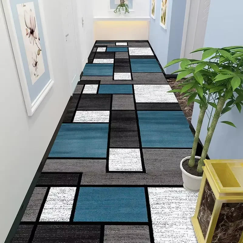 VIKAMA Plaid Kitchen Rug Waterproof Polyester Floor Mat