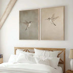 Retro Hummingbird Canvas Prints for Home Decor