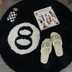 VIKAMA Halloween Eight-Ball Round Decorative Rug