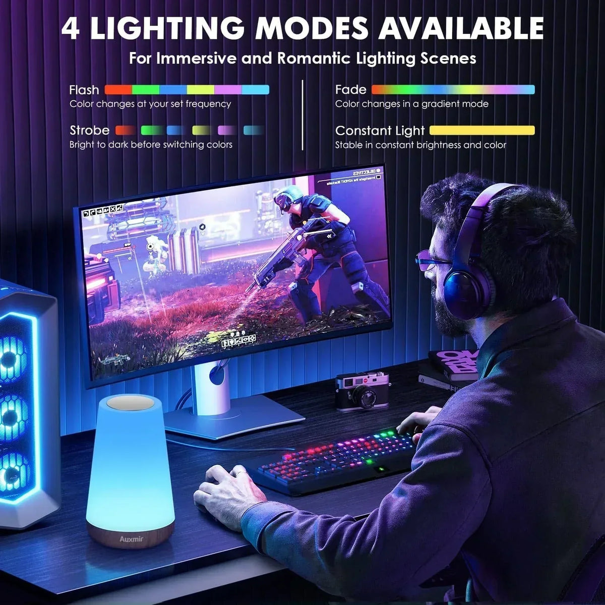 Dimmable Touch Night Light with 13 Colors and 5 Brightness
