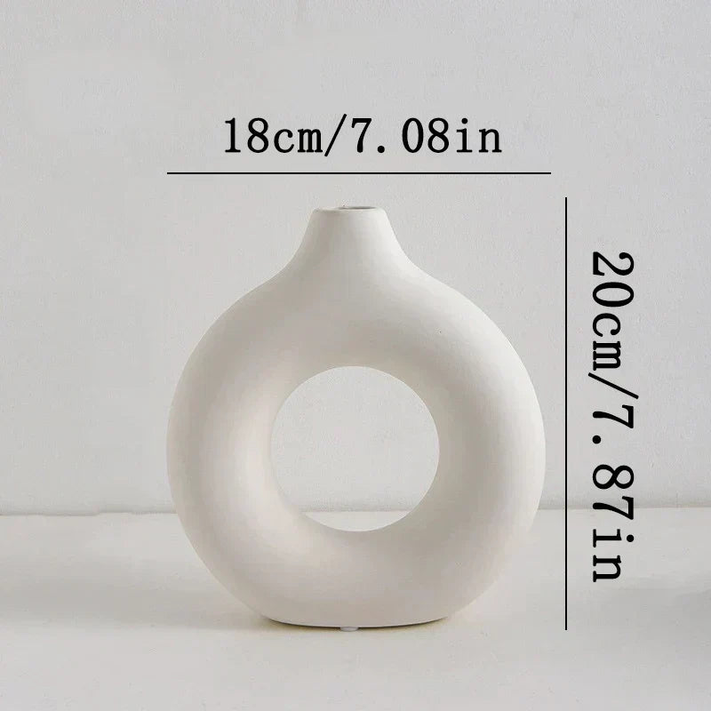 Nordic White Plastic Flower Vase for Home Decor