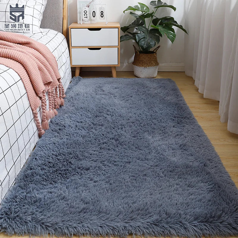 Solid Color Polyester Bedside Blanket for Girls