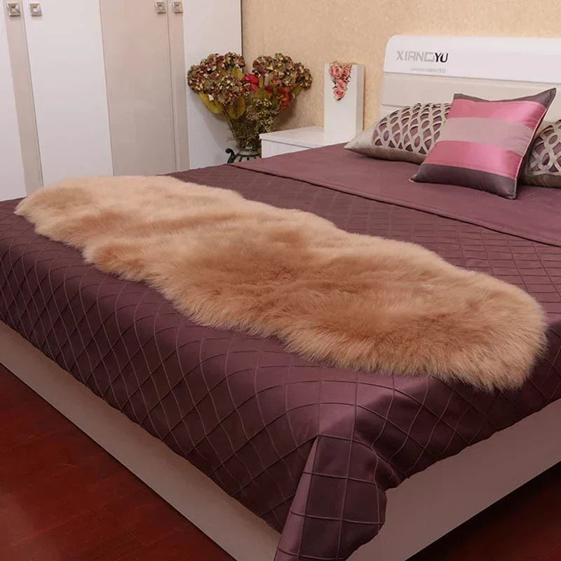 FORSWAN Soft White Faux Fur Area Rug for Kids and Adults