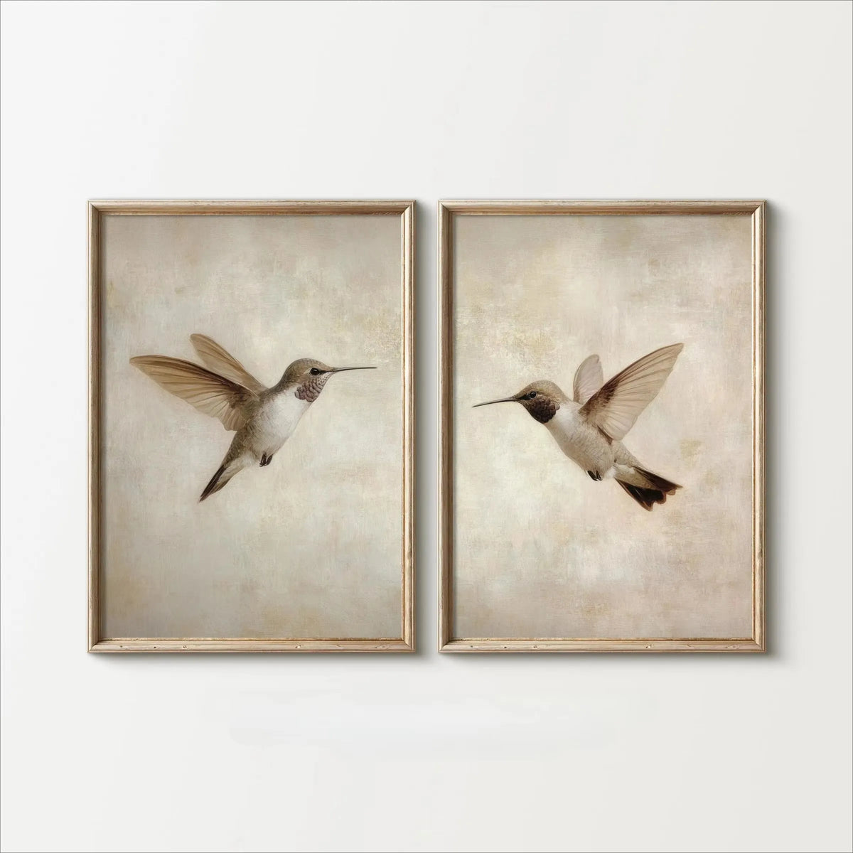 Retro Hummingbird Canvas Prints for Home Decor