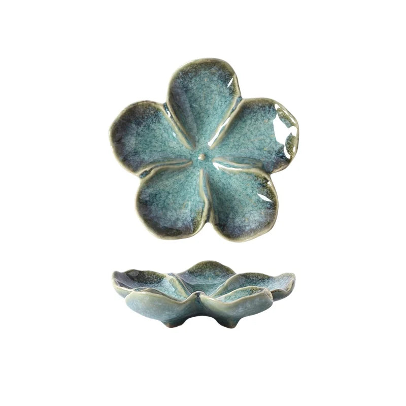 Vintage Flower Shaped Ceramic Dipping Sauce Dish