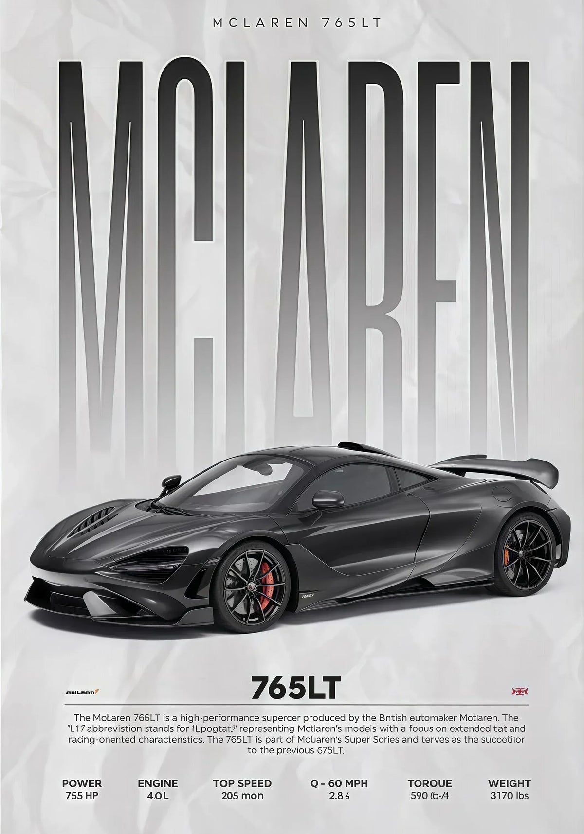 W16 750S Canvas Painting Sports Car Wall Art