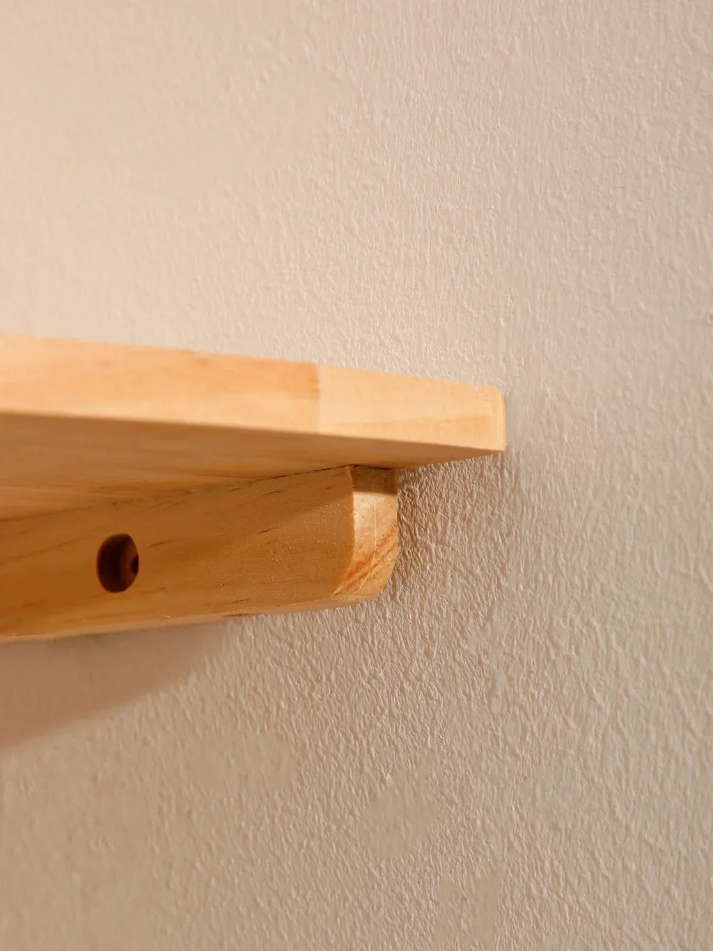 Burlywood Wood Floating Corner Shelf for Living Room