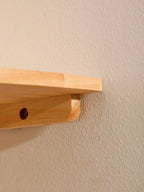 Burlywood Wood Floating Corner Shelf for Living Room