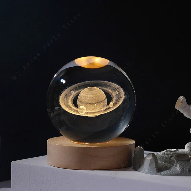 3D Crystal Ball Night Light Lamp for Kids 5cm