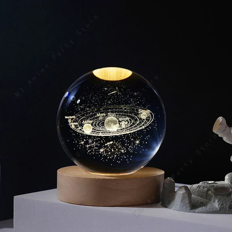 3D Crystal Ball Night Light Lamp for Kids 5cm