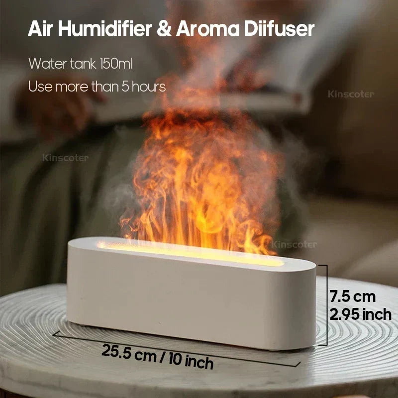 Essential Oil Diffuser with Flame Effect and Night Light