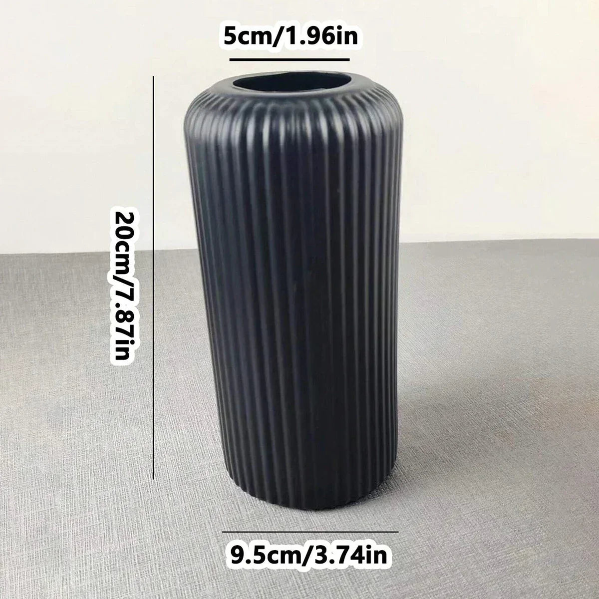 Striped Plastic Bud Vase for Flowers Decorative Display