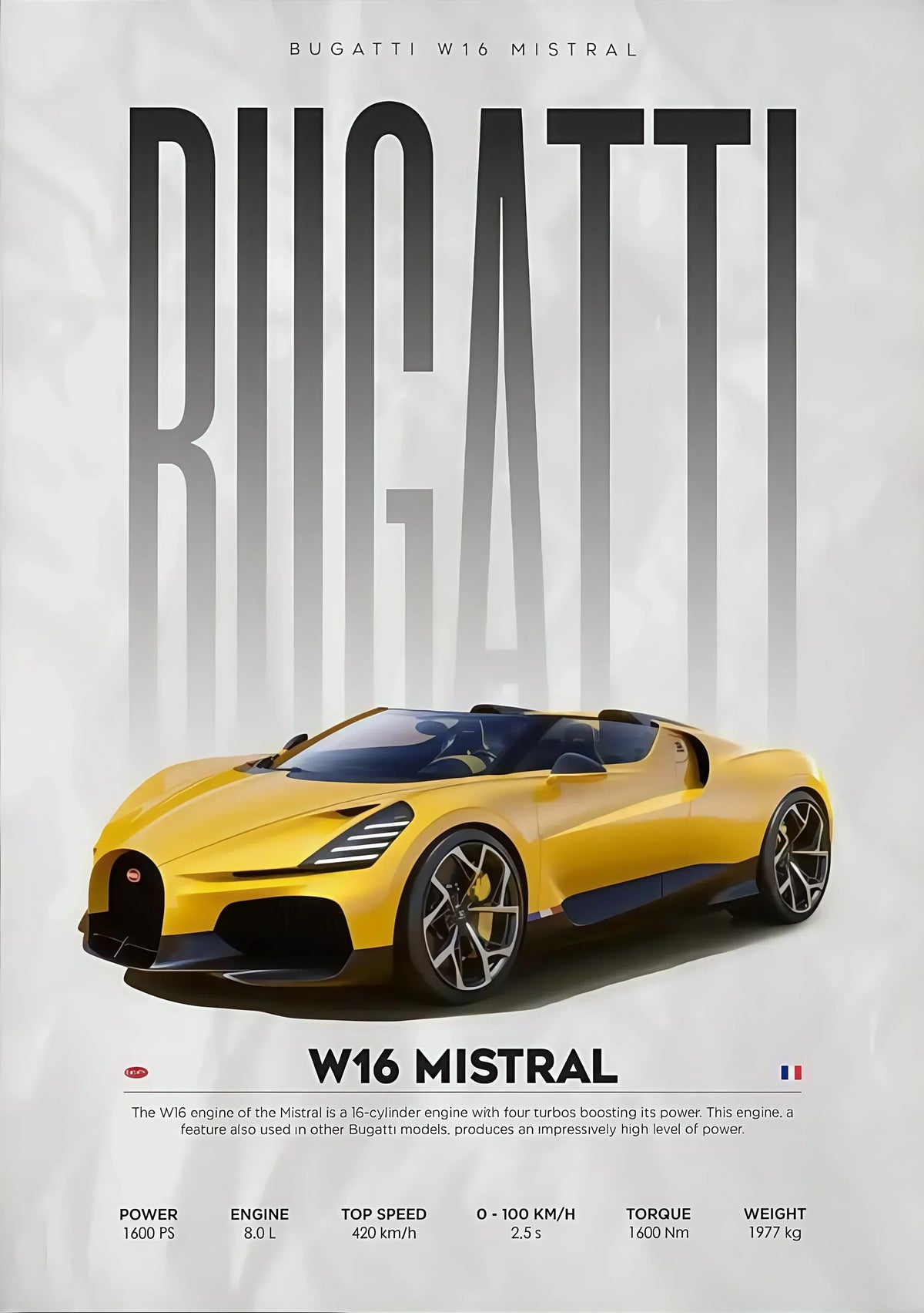 W16 750S Canvas Painting Sports Car Wall Art