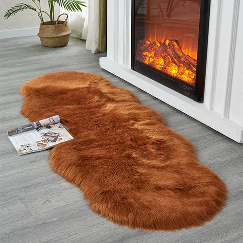 FORSWAN Soft White Faux Fur Area Rug for Kids and Adults