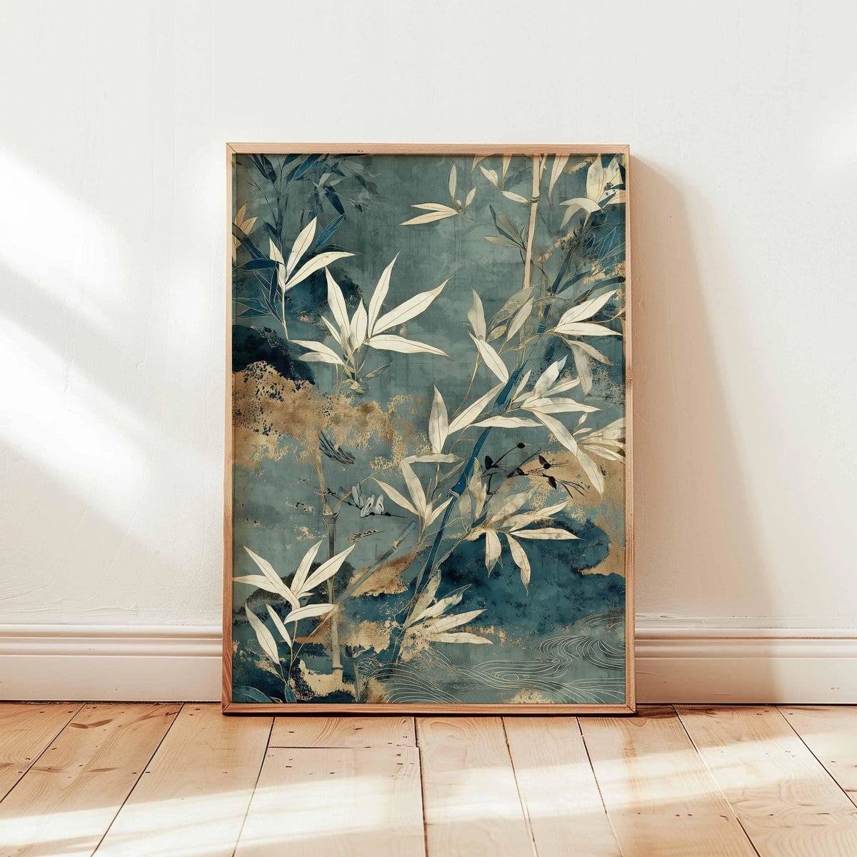 Japanese Crane Canvas Print with Red Sun and Pine Tree
