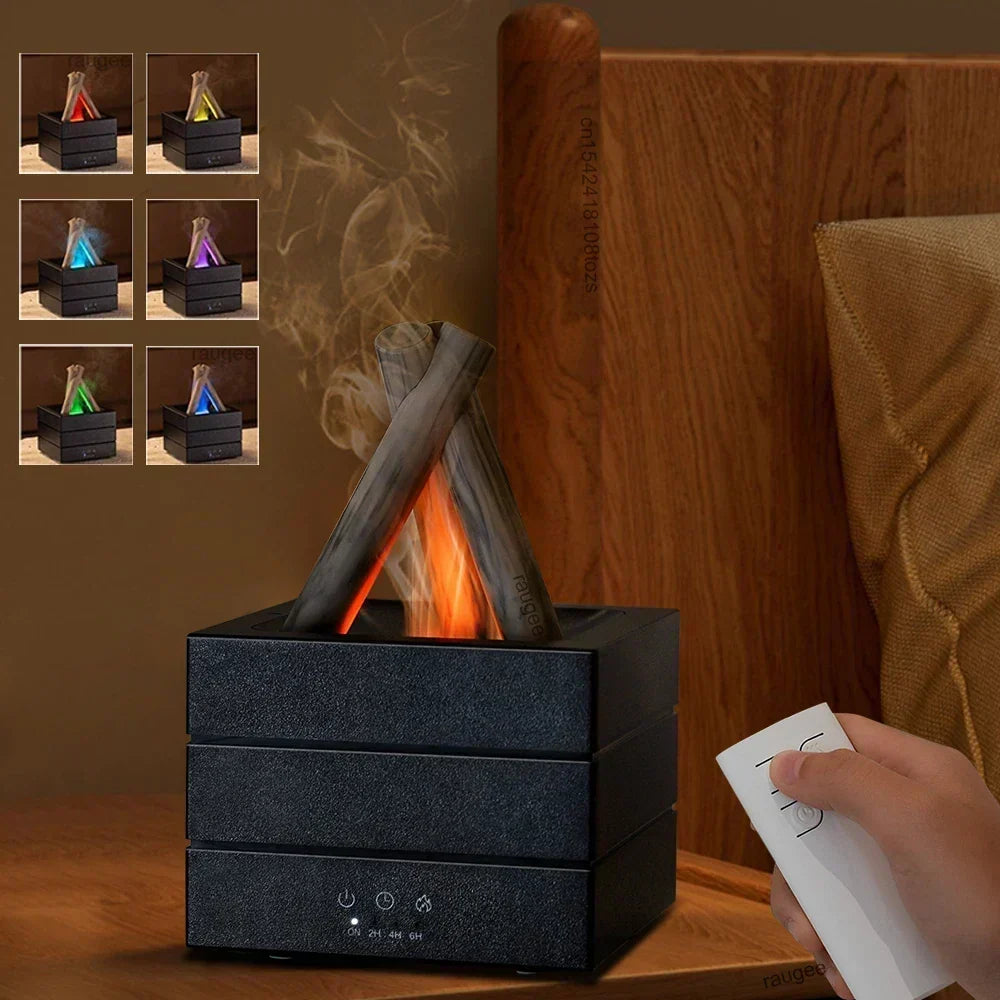 Aroma Humidifier Flame Diffuser with Remote Control