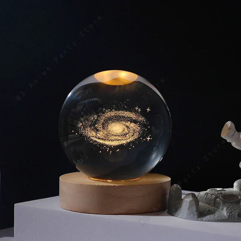3D Crystal Ball Night Light Lamp for Kids 5cm