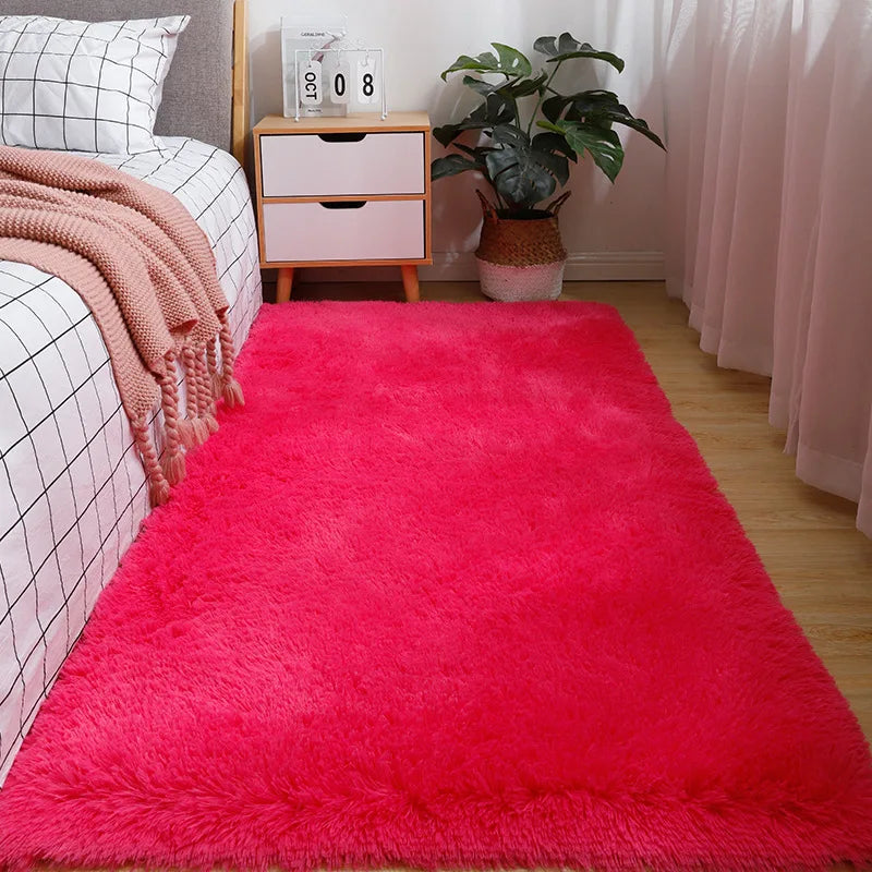 Solid Color Polyester Bedside Blanket for Girls