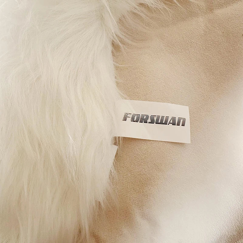 FORSWAN Soft White Faux Fur Area Rug for Kids and Adults