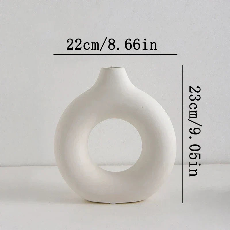 Nordic White Plastic Flower Vase for Home Decor