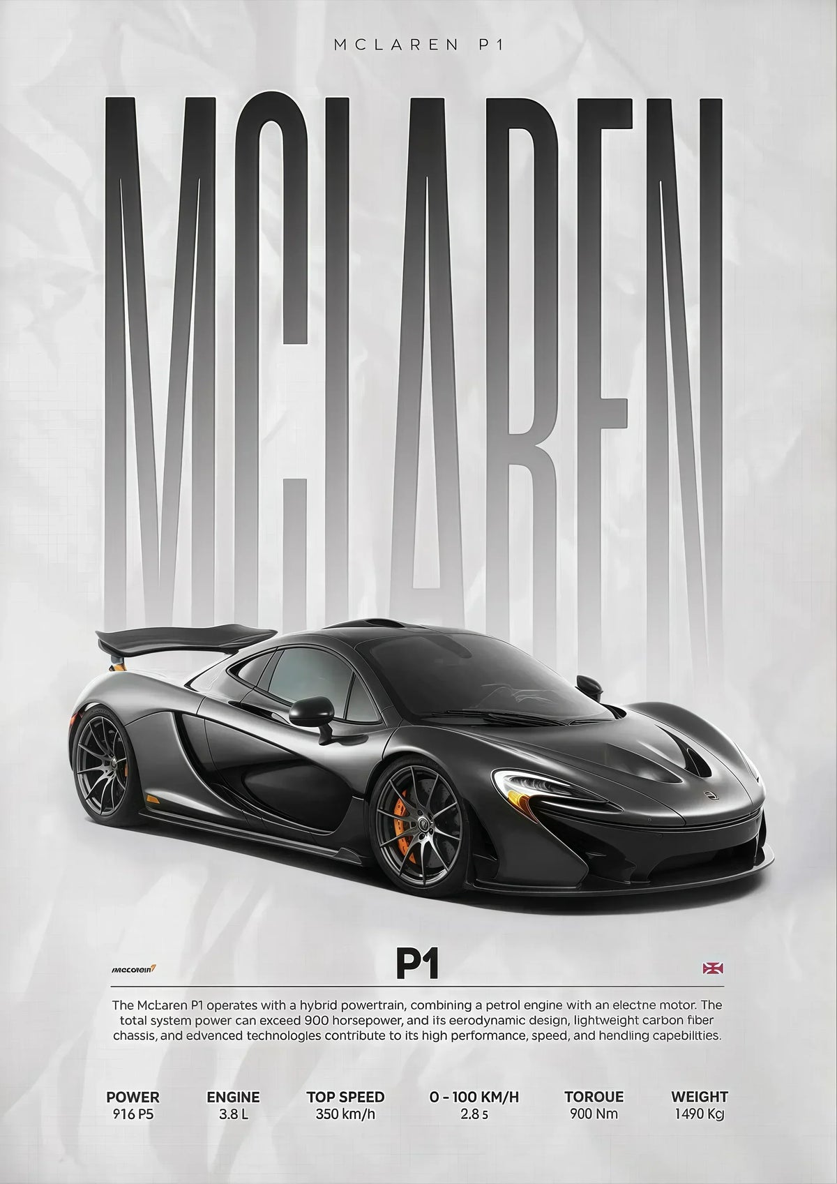 W16 750S Canvas Painting Sports Car Wall Art
