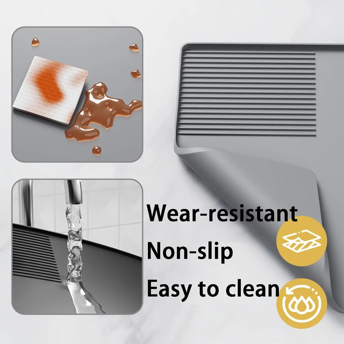 Silicone Coffee Mat Non-Slip Bar Mat for Countertops